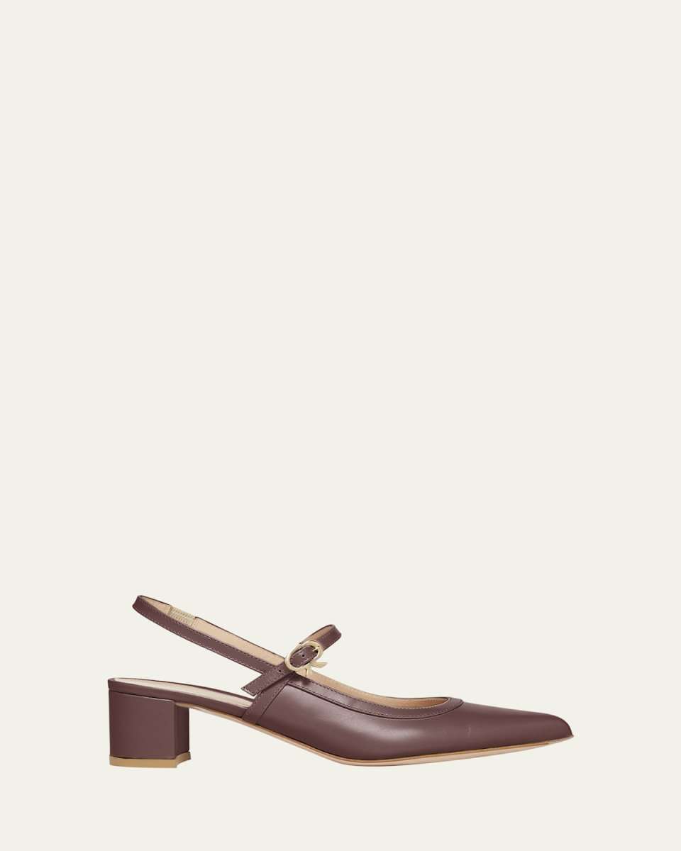 Calfskin Mary Jane Slingback Pumps